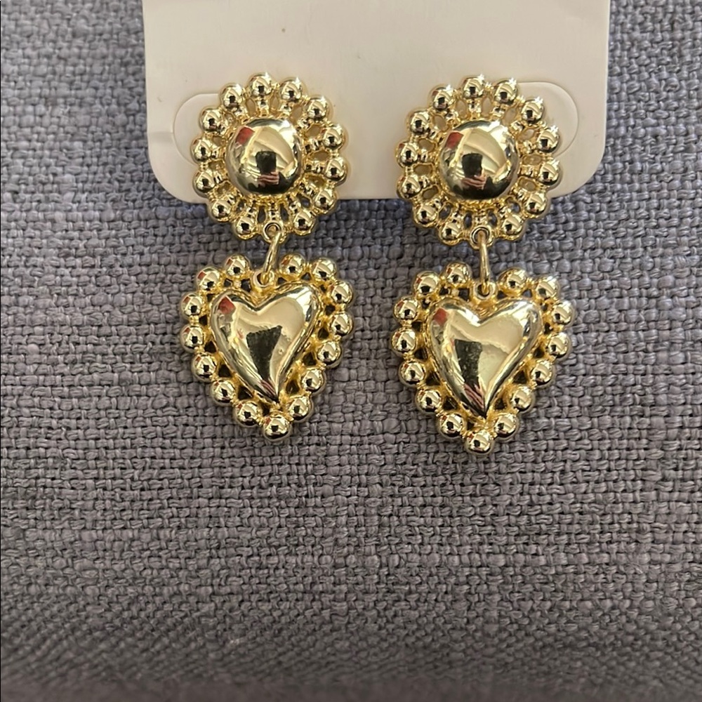 New Treasure Jewels Affinity Gold Heart Drop Earrings